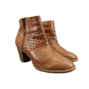Report Shoes Womens 7.5 Bootie Fashion Lifestyle Classic Block Heel Brown Lilah